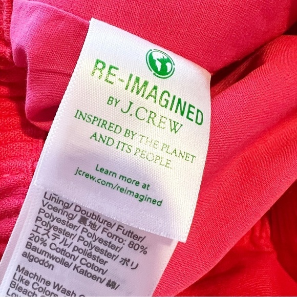 NWT J. Crew Paperbag Coral Mini Linen Cotton Blend Skirt Spring 2022 - Picture 7 of 8